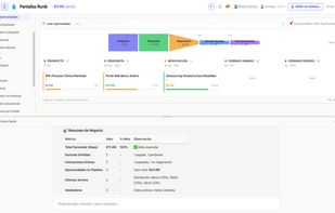 Pipeline view — track sales opportunities through stages with drag-and-drop cards