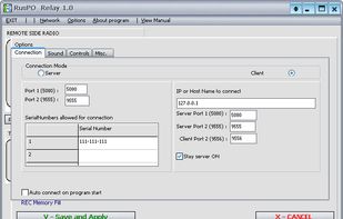 Connection setup of RusPO Relay