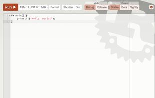 Rust Playground screenshot 1