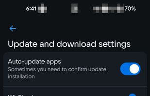 Update and download settings