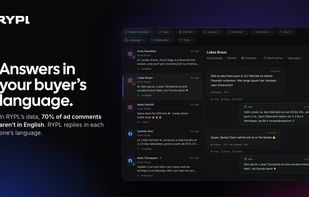 RYPL replies to ad comments and direct messages in the buyer's own language, including German, Spanish, Polish and French. The language is detected automatically, and one click translates any conversation so you can read what was said.
