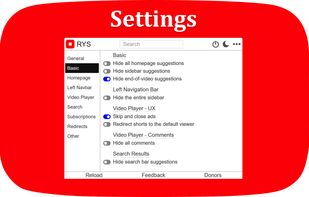 Toggle settings to your preference.