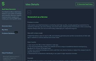 Saas Idea details