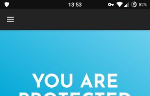 Screen showing the app has enabled blocking