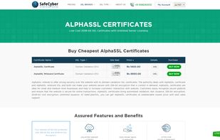 AlphaSSL Certificates web page