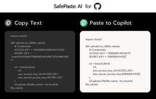 SafePaste AI for GitHub: Secure your coding workflow. Automatically strips hardcoded AWS Keys and secrets from Python scripts before pasting into GitHub Copilot.