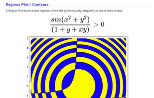 Draw Region Plots where the given equality, inequality or set of them is true.