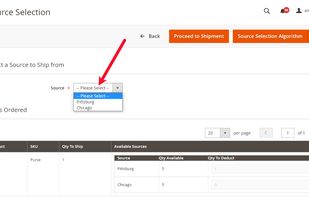 Multi Inventory Stock Selection Shipment