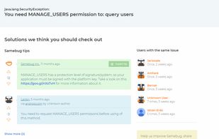 Samebug screenshot 2