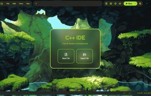 Welcome screen with a custom background