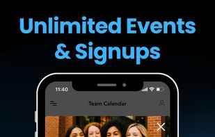 Create unlimited events with optional signup slots to manage attendance and participation.