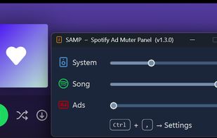 SAMP main window with Spotify in the background