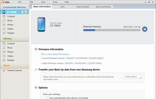 Samsung Kies screenshot 1