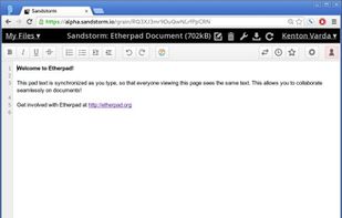 Etherpad running on Sandstorm