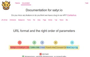 Screenshot of homepage with simple URL schematic.