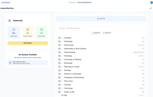 Medical decks can be browsed by tag and follow taxonomy
