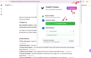 Save ChatGPT to Notion screenshot 1