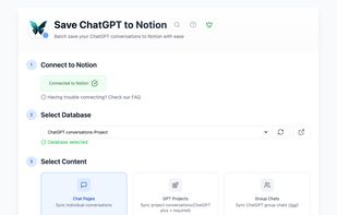 Save ChatGPT to Notion screenshot 1