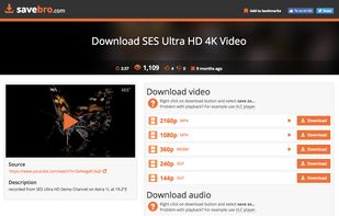 Download page, audio/video format selection