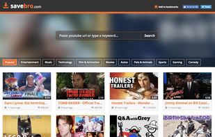 Homepage, search box, recomendet content