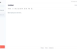 New note with a rich text editor