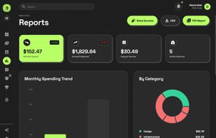 Reports Screen in Dark Mode