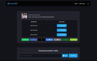 Select quality and download twitter video