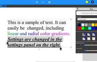 SaviDraw - Text tool settings panel