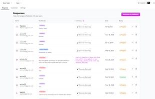 Widgets Responses