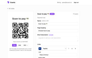 Scanlo - qr generator for small business - payment hub (venmo, cash app, stripe, paypal)