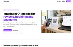 Scanlo - qr generator for small business - homepage