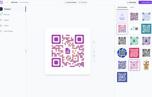Customize your QR Code's shape, color, and pattern, or start from a recommended design template.