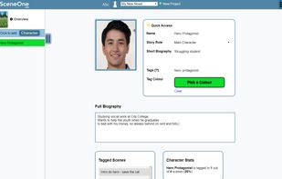Manage character profiles in the Elements section.