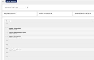 Schedubook dashboard for managing appointments, services, and business settings.
