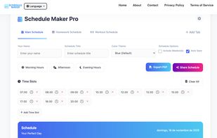 The way to create and export the schedule