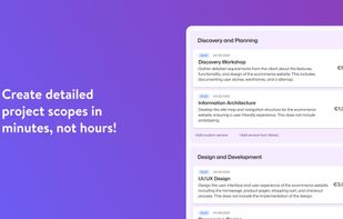Creates detailed project scopes in just minutes.
