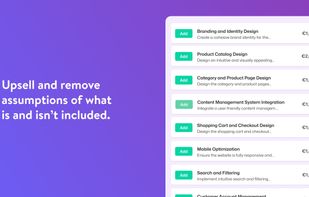 Upsell and remove assumptions with optional services.