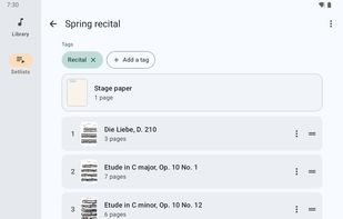 A setlist in a deliberate order, lockable so it cannot change on stage.