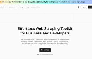 Effortless Web Scraping Toolkit
for Business and Developers