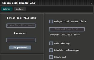 Screen lock builder first page