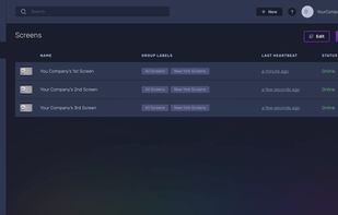 Screenly - Screens Page