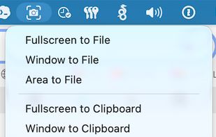 The menu: file, clipboard and timed captures, plus Silent Mode, Autolaunch, Open in Preview and Show in Finder