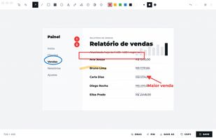 The annotation editor: arrows, text, counters, highlights and blur.