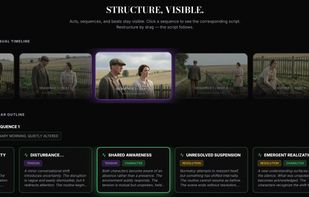 A structured writing workspace for outlining stories and writing screenplays, with clear story arcs, pacing control, and script formatting in one place.