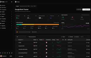 Rank tracker — keyword positions, visibility, history, and competitor comparisons