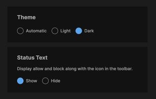 Automatic, light, and dark theme preferences.