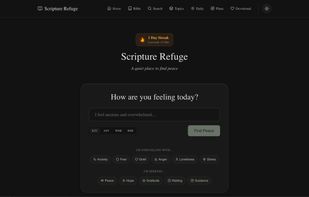 Emotion-based Scripture finder — type how you're feeling and receive curated Bible verses
