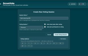 ScrumVote screenshot 2