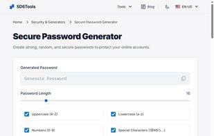 Secure Password Generator - Customizable length and character options
