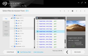 Select files to recover them